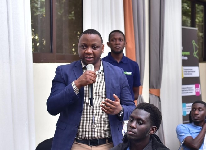 Arnold Mujuni addressing the stakeholders                    